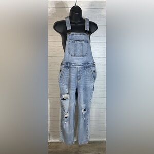 LOVE FIRE Distressed Denim Overalls XS womens